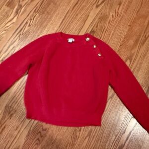 Red Button-Detail Women's Sweater